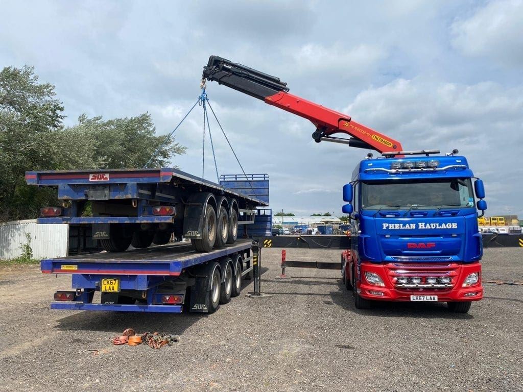 image of a hiab truck loading
